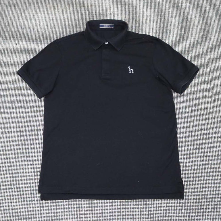 [BUNJANG] Hazzys Black Short Sleeve Polo Shirt Size 90 / 헤지스 블랙 반팔 카라티 90