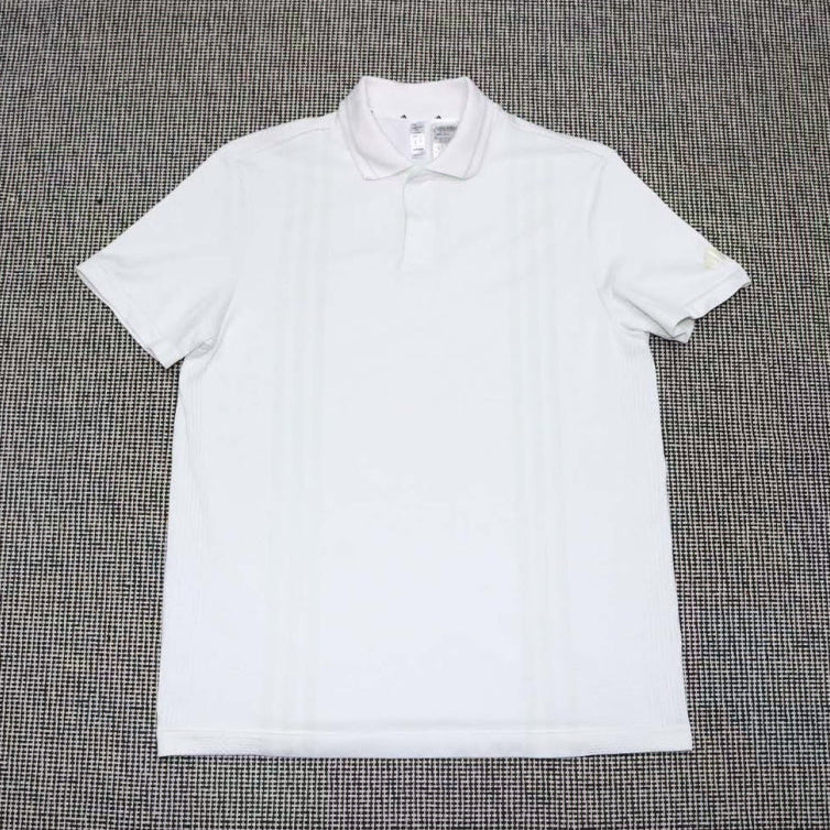 [BUNJANG] Adidas White Functional Short Sleeve Polo Shirt Size 95 / 아디다스 화이트 기능성 반팔 카라티 95