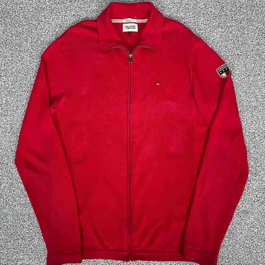 [BUNJANG] Tommy Hilfiger Logo Star Knit Zip-Up / 타미힐피거 로고 별 니트 집업