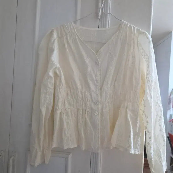 [BUNJANG] Cotton Embroidered Blouse / 면 자수  블라우스