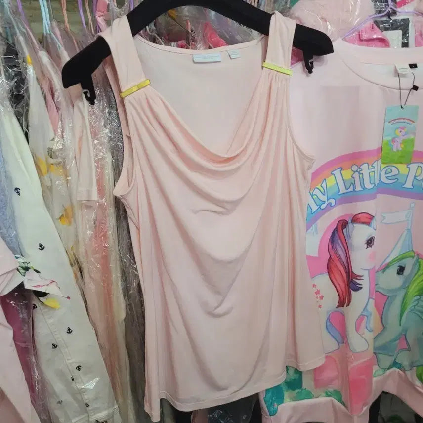 [BUNJANG] Imported Gold Point Sleeveless Top - Pink / 수입 골드포인트민소매 핑크