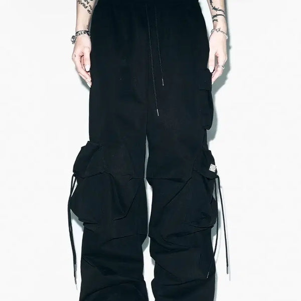[BUNJANG] yeel Solid Pocket Wide Banding Pants Free Size / yeel 솔리드 포켓 와이드 밴딩 팬츠 free