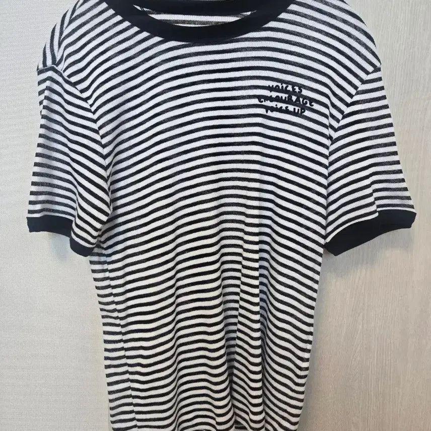 [BUNJANG] VOV Striped Short Sleeve Knit Top / 보브 VOV 스트라이프 반팔 니트