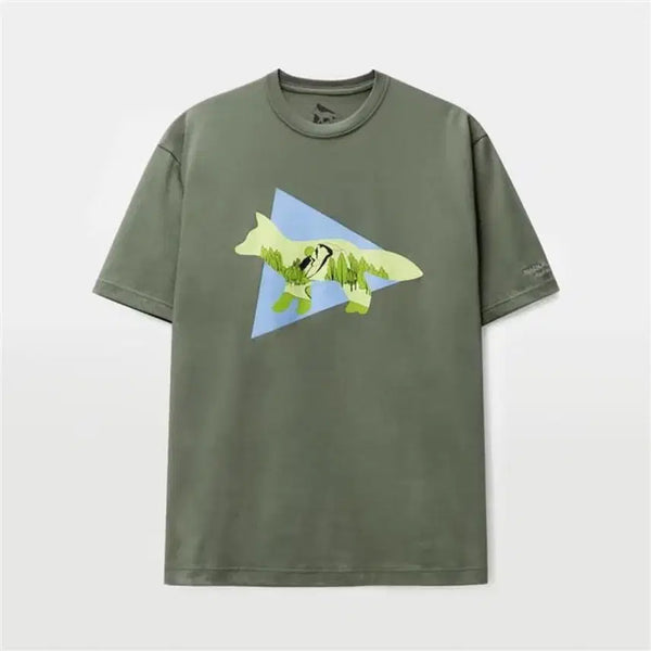 [BUNJANG] Maison Kitsuné x And Wander Dry Cotton T-shirt Khaki / 메종 키츠네 x 앤드 원더 드라이 코튼 티셔츠 카키 반팔티