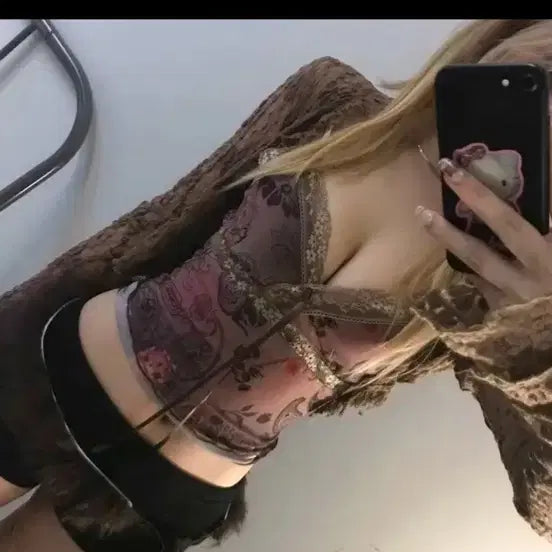 [BUNJANG] Ablley Vintage Oriental Lace Camisole / 에이블리 빈티지 오리엔탈 레이스 나시