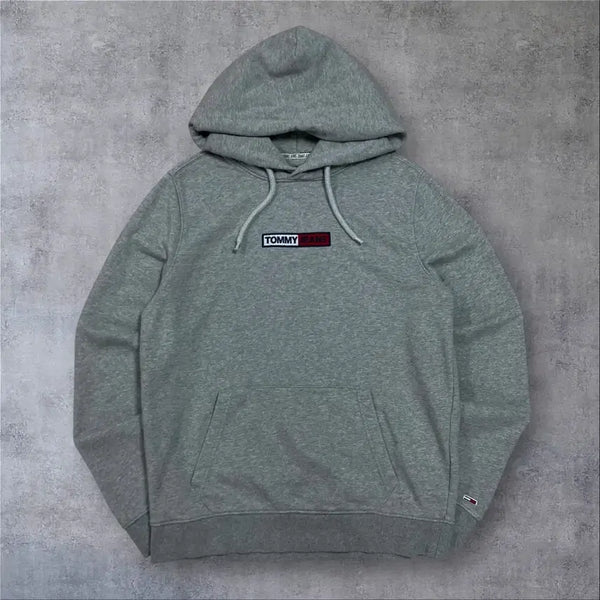 [BUNJANG] Tommy Jeans Center Logo Grey Hoodie L / 타미진스 센터 로고 그레이 후드티
