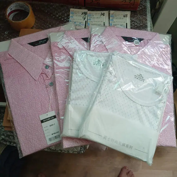 [BUNJANG] Men's Short Sleeve Shirts and Tank Tops Bundle / 반팔 남방 3장, 넌닝 2장 ,1분에게만 모두 정품입니다.