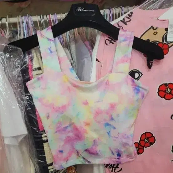 [BUNJANG] Jessi Mix Tie-Dye Crop Top / 제시믹스나염 크롭 탑 수입S