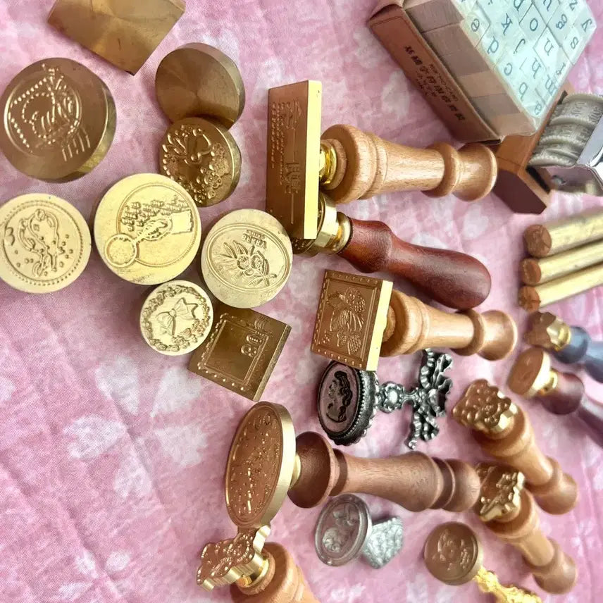 [BUNJANG] Vintage Sealing Wax Stamp Bundle / 빈티지 실링왁스 실링스템프 일괄
