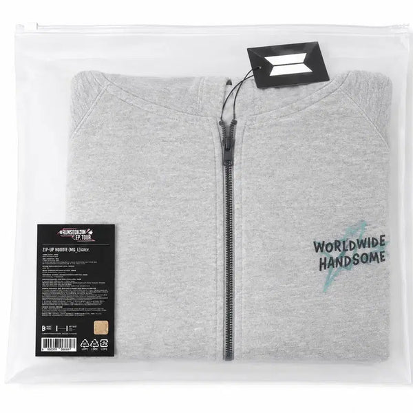 [BUNJANG] BTS Jin Run BTS! Mélange Gray Zip-Up Hoodie (New) / BTS 런석진 멜란지 그레이 후드집업 (새 상품)