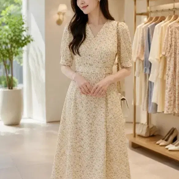 [BUNJANG] Line Wrap Dress / 라인 랩 원피스