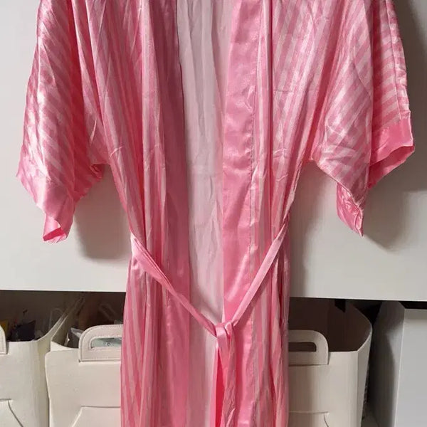 [BUNJANG] Victoria's Secret Pink Stripe Robe & Shower Gown Set / 새상품 정품 택달린 빅토리아 시크릿 핑크 스트라이프 로브랑 샤워가운같이 2개 같이드려요