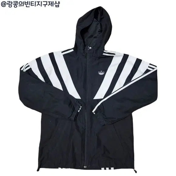 [BUNJANG] Adidas Old School Vintage "Oreo Flame" Windbreaker Jacket / 아디다스 올드스쿨 빈티지 오레오 불꽃 바람막이 자켓