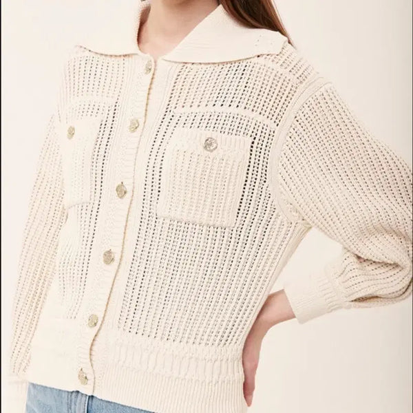 [BUNJANG] TIME 22FW Crochet Knit Cardigan / 한섬 22fw 타임 time 크로셰 니트 가디건 프리