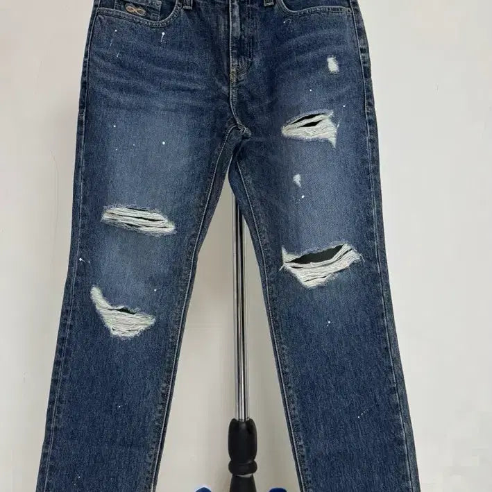 [BUNJANG] PLAC Men's Straight Fit Distressed Wash Jeans / 정품 PLAC 청바지 남성 데미지 워싱 스트레이트 핏 30