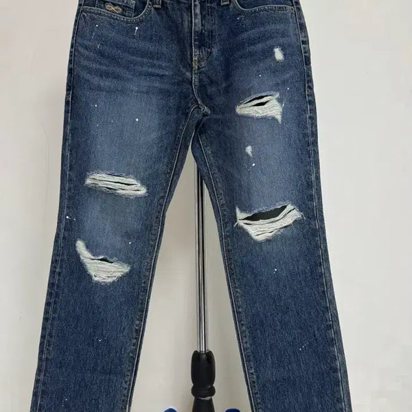 [BUNJANG] PLAC Men's Straight Fit Distressed Wash Jeans / 정품 PLAC 청바지 남성 데미지 워싱 스트레이트 핏 30