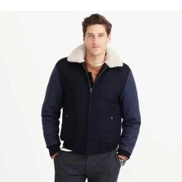 [BUNJANG] J.Crew Wallace & Barnes Wool Lined Bomber Jacket M / 제이크루 Wallace & Barnes 양털 카라 봄버 자켓 M