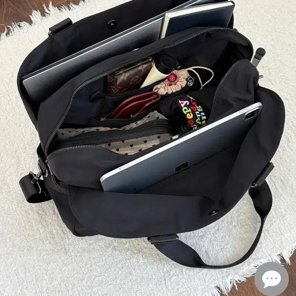 [BUNJANG] URBANCARRY Leather & Nylon Mix Tote Bag Shoulder Bag / 어반캐리 토트백 노트북 숄더백