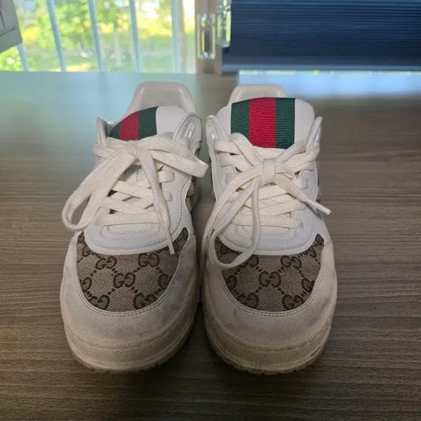 [BUNJANG] Gucci Signature Pattern White Sneakers / 구찌 스니커즈 신발 운동화