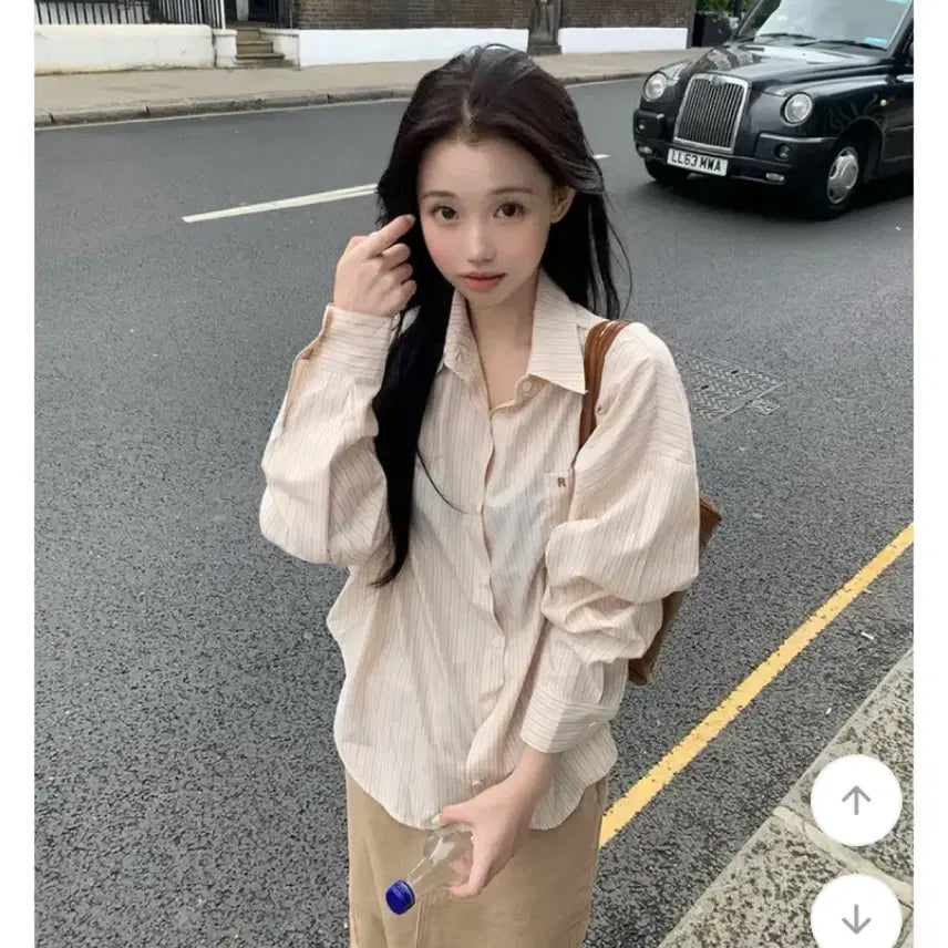 [BUNJANG] YOUNG&RICH MADE Mood Stripe Shirt - Butter Pink / 영앤리치 MADE 셔츠 무드 스트라이프-sh 버터핑크