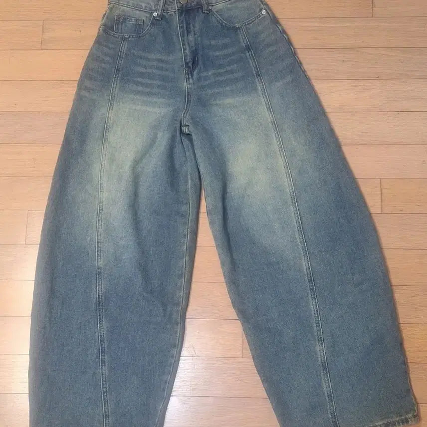 [BUNJANG] Women's Wide Balloon Jeans - Size S / 새상품)여성 와이드 벌룬 청바지 데님 S사이즈