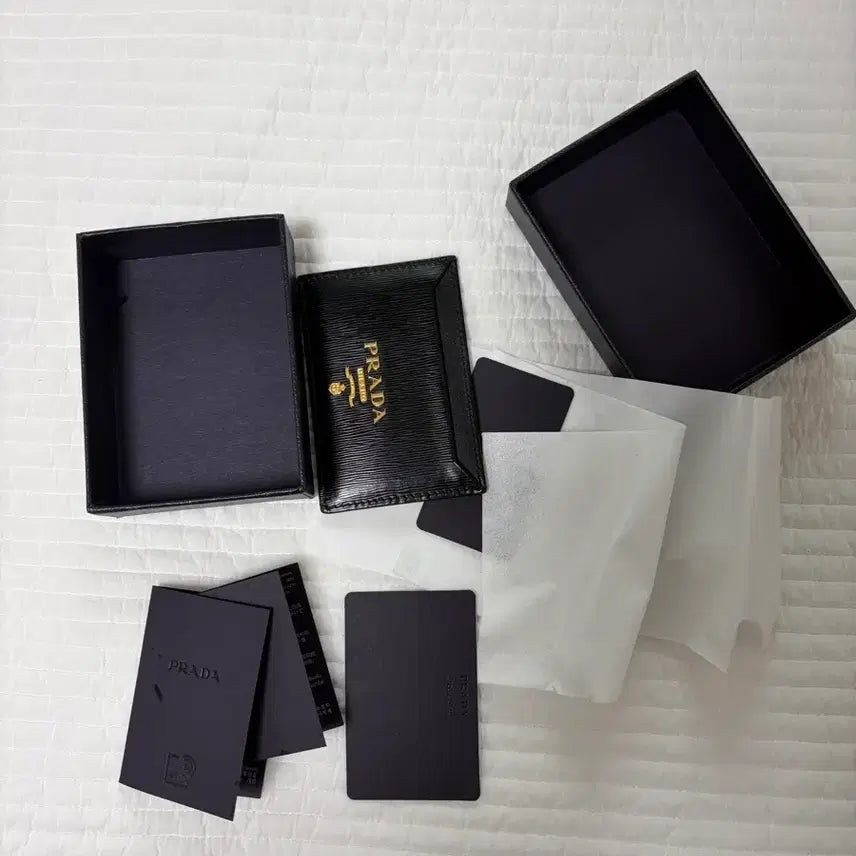 [BUNJANG] Prada Vitello Move Metal Logo Card Holder Black 1MC208 / 프라다 비텔로 무브 메탈로고 카드홀더 블랙 1MC208
