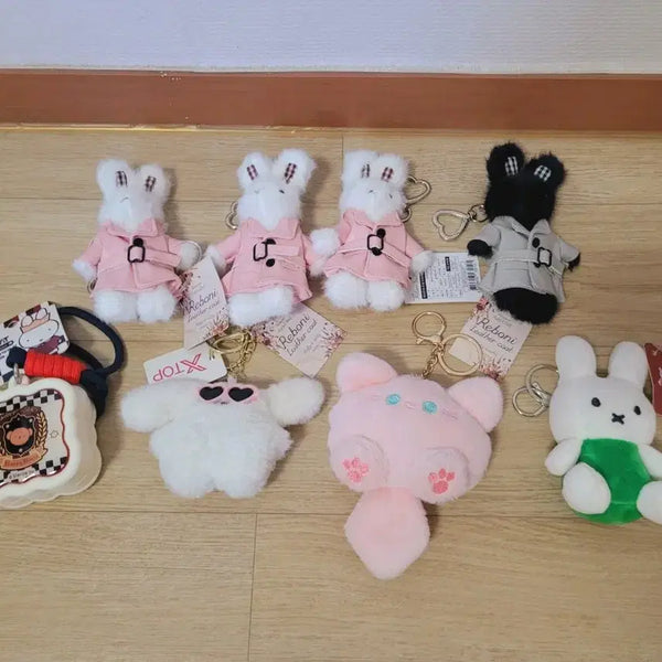 [BUNJANG] Miffy Rabbit Cat Keyring Plush Set / 토끼 미피 고양이 키링 인형 판매
