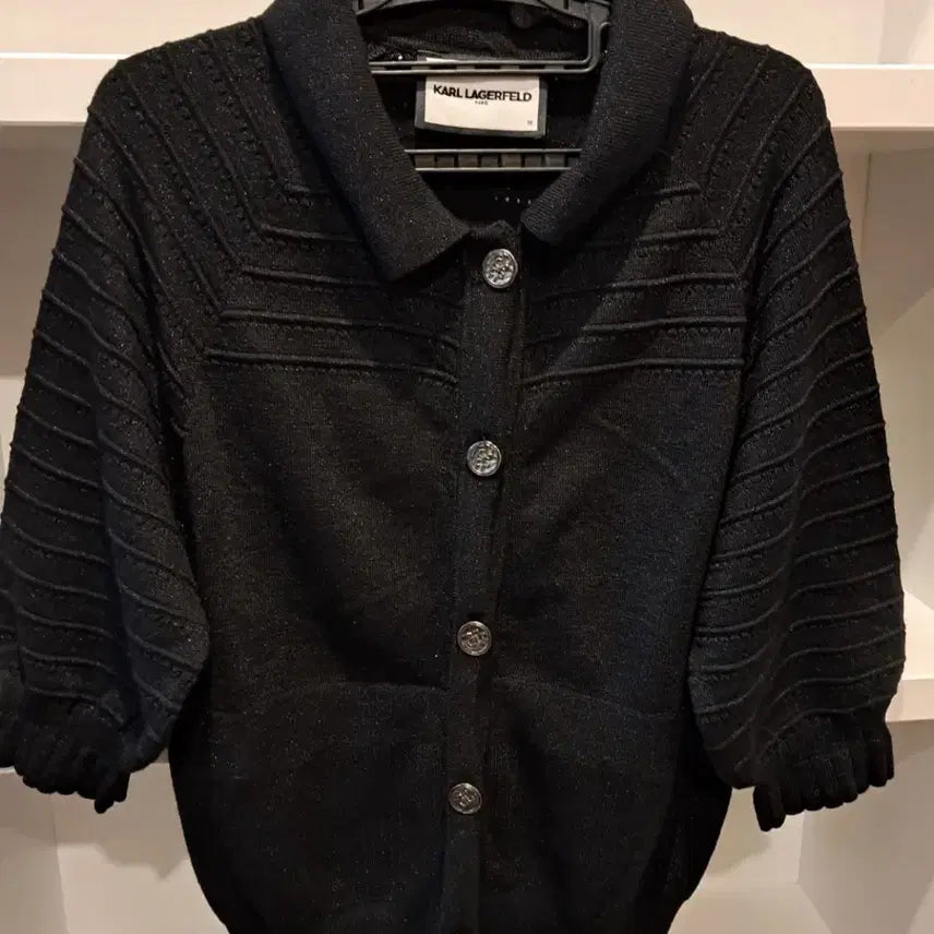 [BUNJANG] Karl Lagerfeld Black Pulsar Cardigan / 칼 라거펠트 블랙 펄사 가디건 구55