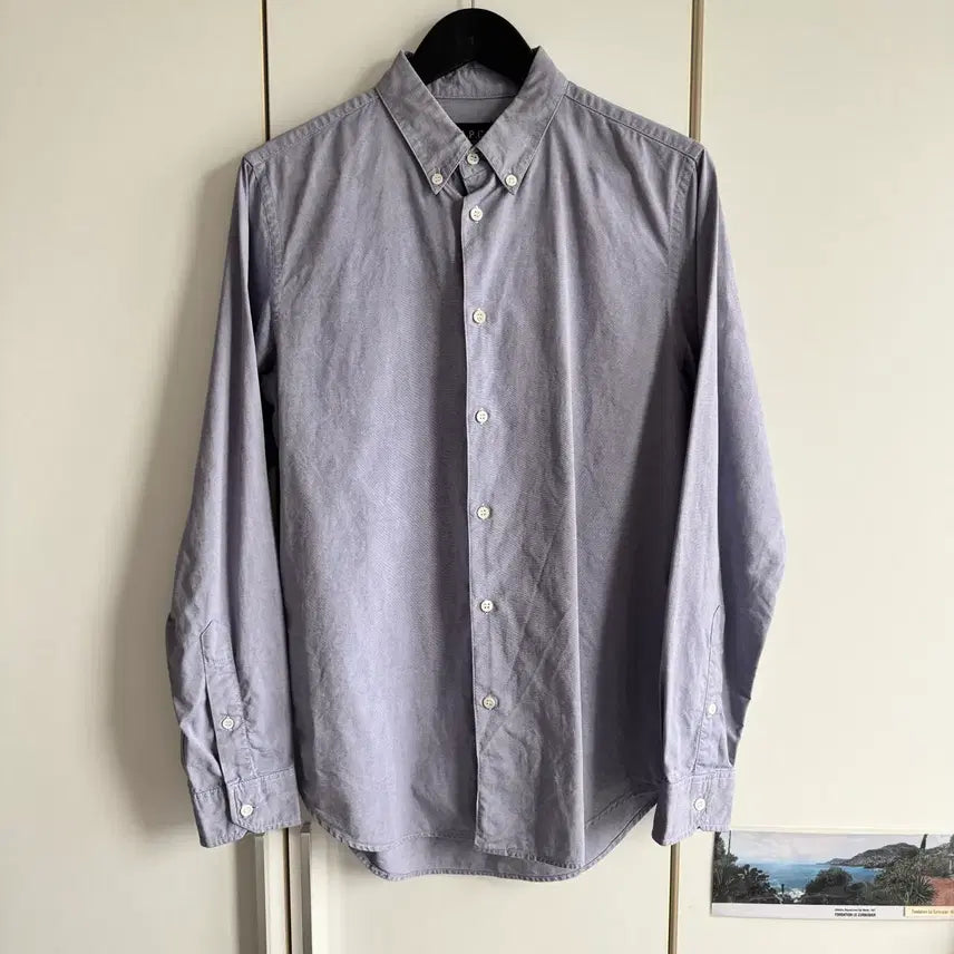 [BUNJANG] A.P.C. Button-Down Shirt Lavender Grey S / 아페쎄 / 버튼다운 셔츠 라벤더 그레이 / S