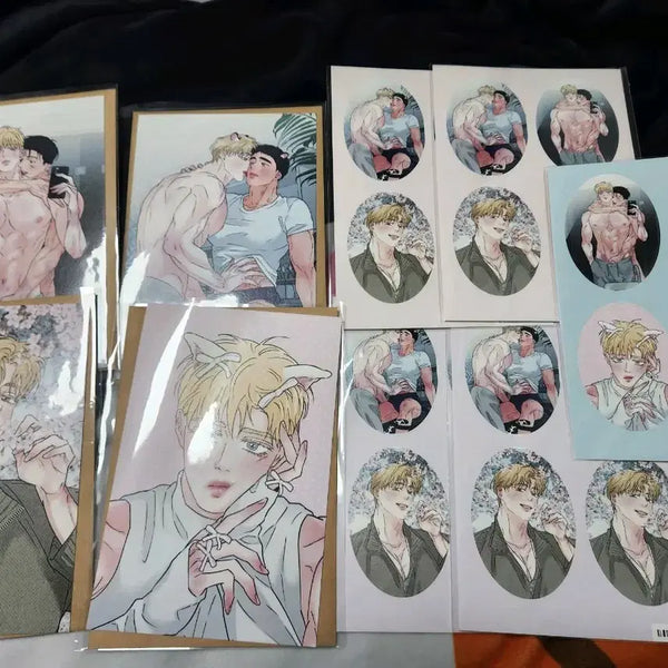 [BUNJANG] Golden Pair Luciian Lilyes Postcard Sticker Set / 골든페어 루시이언 릴리제스 엽서 스티커