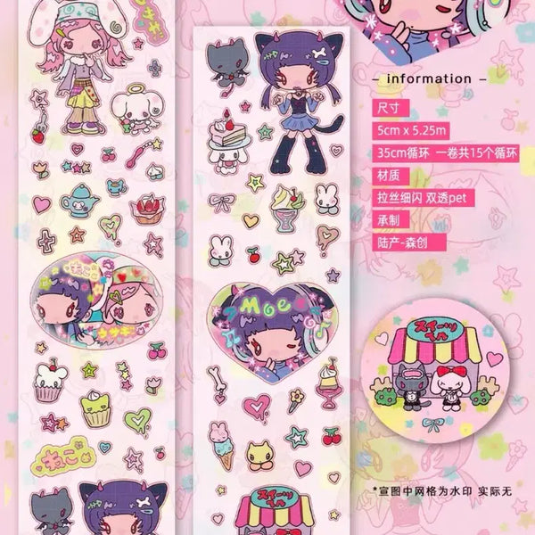 [BUNJANG] Hello Smile Kiss Cut Stickers (4 Patterns) / 선원버드 천사 토끼 악마 고양이 키스컷 헬로스마일 썬원버드 스티커 샤오홍슈