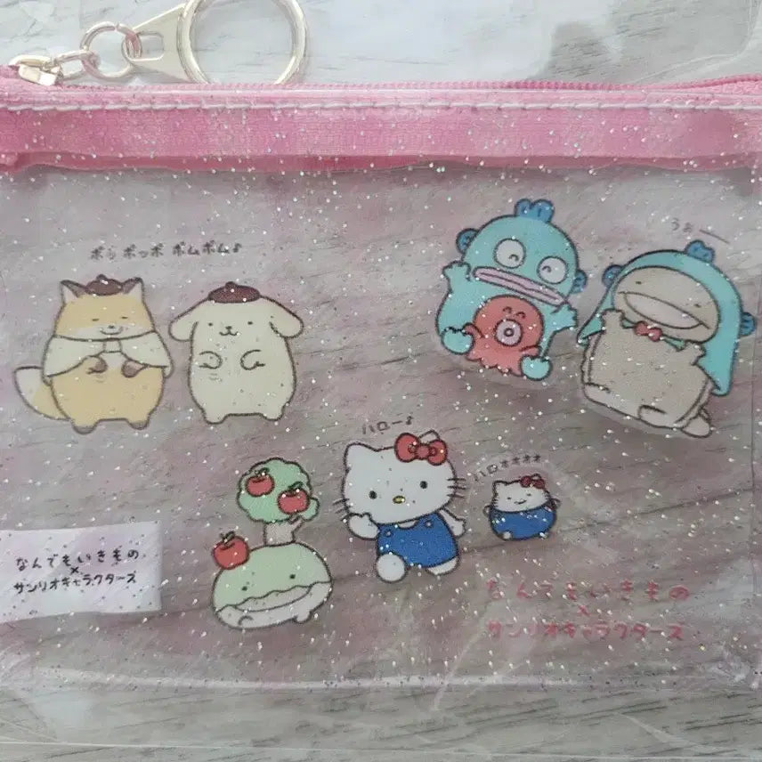 [BUNJANG] Sanrio Characters (Kitty, Pompurin, Hangyodon) Collaboration PVC Mini Pouch (Unsealed) / 산리오 키티 폼폼푸린 한교동 모든 생물 콜라보 pvc미니 파우치 개봉만 한 제품