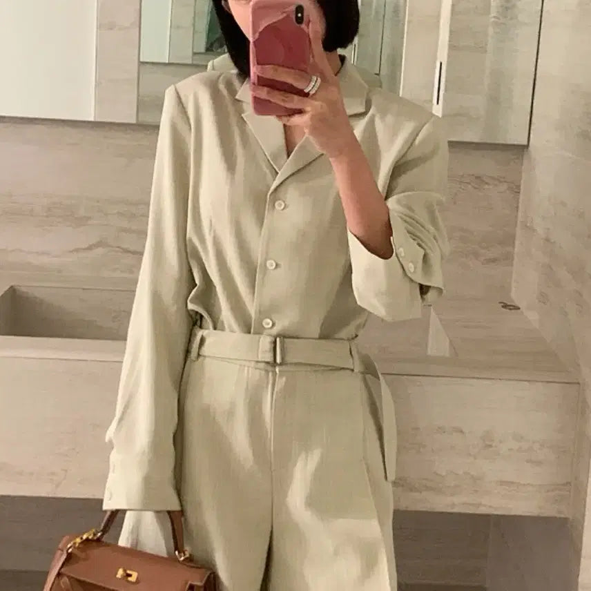 [BUNJANG] Around You Sage Shirt Jacket Beige / 어라운드율 세이지 셔츠 자켓 베이지