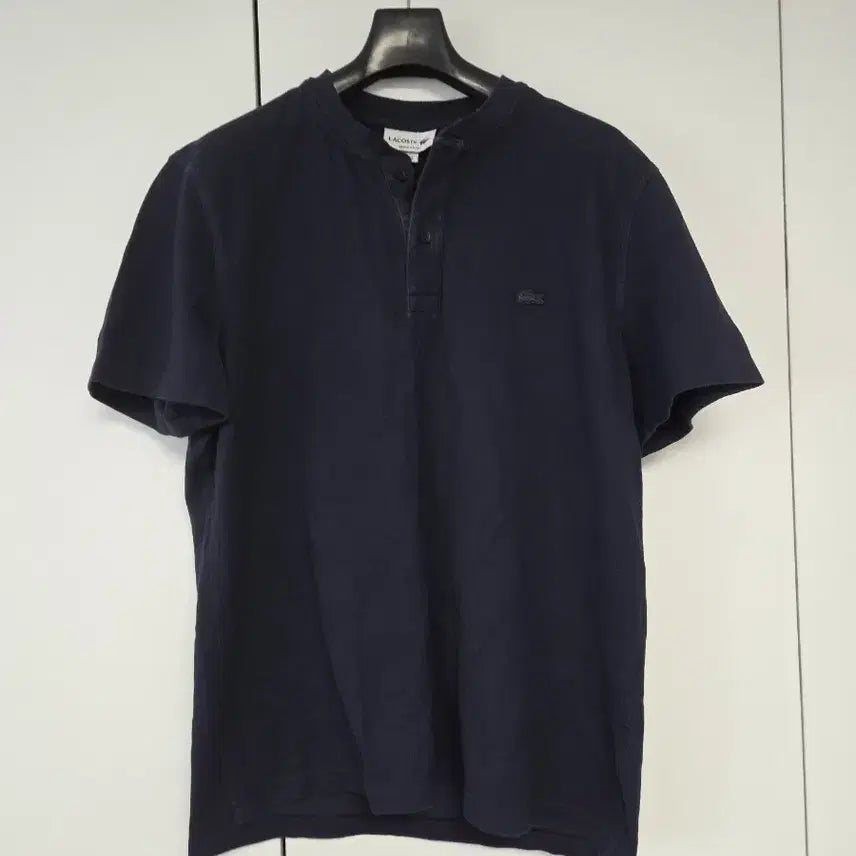 [BUNJANG] Lacoste Henry Neck Pique Short Sleeve T-Shirt Dark Navy Size 4 / 라코스테 헨리넥 피케 반팔티셔츠 다크네이비 4