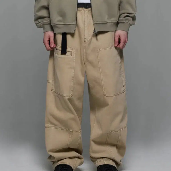 [BUNJANG] HEADER HELEN Repair Cargo Beige Garment Pants / 헤더헬렌 - 리페어 카고 베이지 가먼트 팬츠