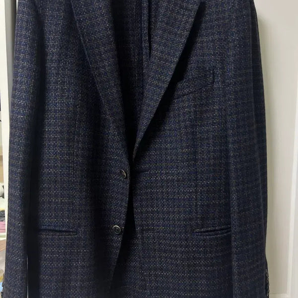 [BUNJANG] Eredi Pisano Sport Coat Navy Check 50 / 에레디 피사로 스포츠코트 50 네이비