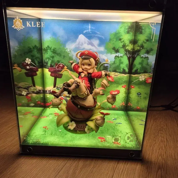 [BUNJANG] Genshin Impact Klee Figure with LED Acrylic Display Case / 원신 에이펙스 클레 피규어 + 아크릴 led 장식장