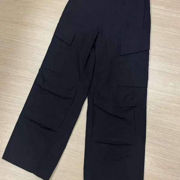 [BUNJANG] Solid Homme 24FW Wide Ripstop Cargo Pants Black / [46] 솔리드옴므 24FW 와이드 립스탑 카고 팬츠