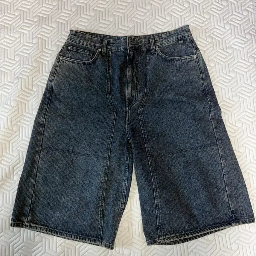 [BUNJANG] Bellier True Wide Bermuda Denim Whale Indigo 32 / 벨리에 트루와이드 버뮤다 데님 웨일 인디고 32