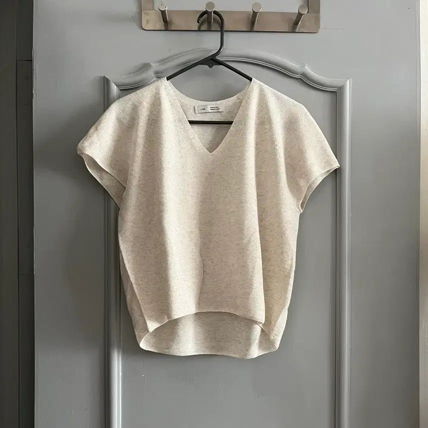 [BUNJANG] Linen Short Sleeve Blouse / 린넨 반팔 블라우스 프리사이즈 미사용