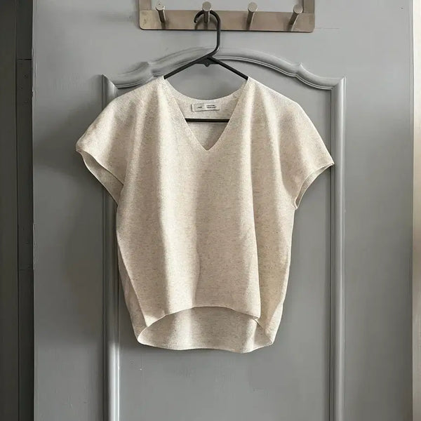 [BUNJANG] Linen Short Sleeve Blouse / 린넨 반팔 블라우스 프리사이즈 미사용