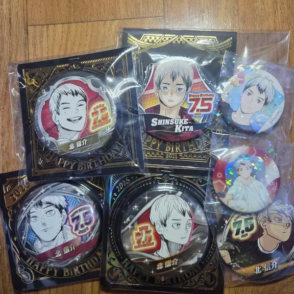 [BUNJANG] Haikyuu!! Shinsuke Kita Birthday & Poolside Acrylic Pin Set / 하이큐 키타신스케 생일뱃지, 물놀이 뱃지 일괄판매