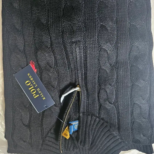 [BUNJANG] Polo Ralph Lauren Cable Quarter Zip Black L / 폴로 케이블 쿼터 집업 블랙 L