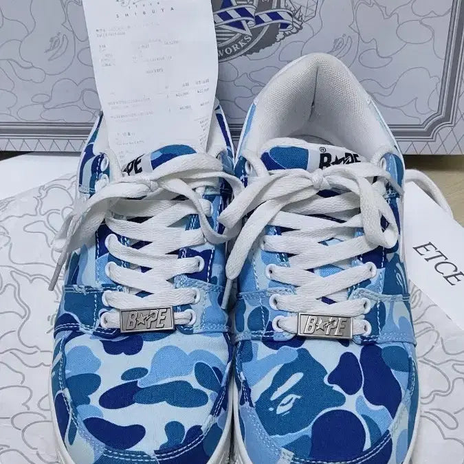 [BUNJANG] BAPE BAPESTA ABC Camo Blue Sneakers / 베이프스타abc카모 블루275 bapestar abc camo blue