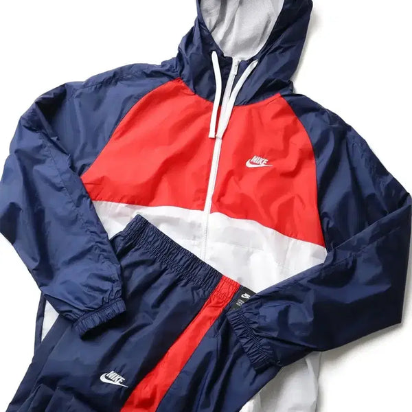 [BUNJANG] Nike Windrunner Training Set Navy/White/Red / 나이키 바람막이 세트 네이비/화이트/레드