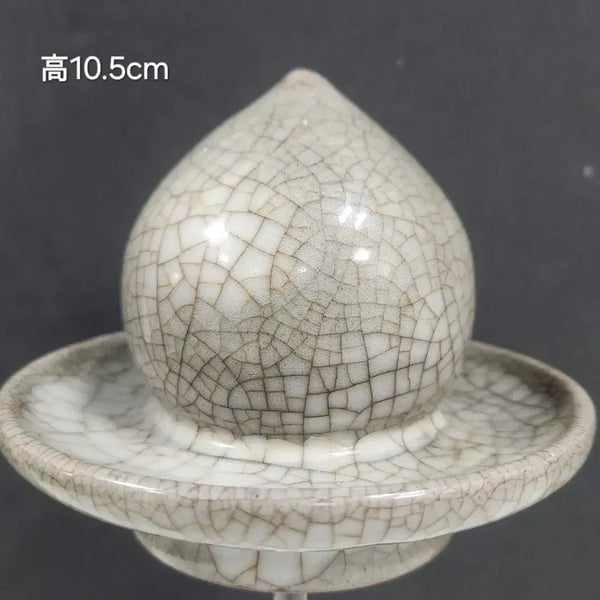 [BUNJANG] Ming-Qing Dynasty Ge Kiln Style Peach-Shaped Censer / 중국도자기                명~청 방가유 도형 세.향로