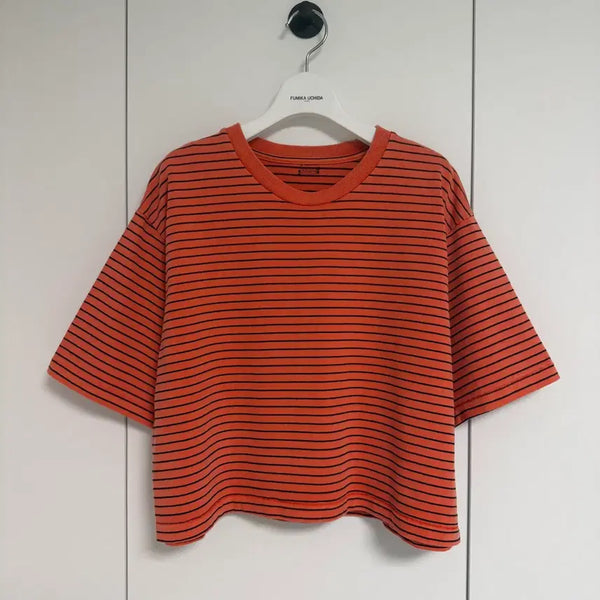 [BUNJANG] Standalone Washing Crop T-Shirt / 스탠드얼론 워싱 크롭 수소티셔츠