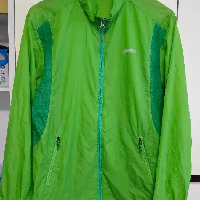 [BUNJANG] Asics Lime Windbreaker Jacket Size 100 / 아식스 여름바람막이 자켓 라임색 100