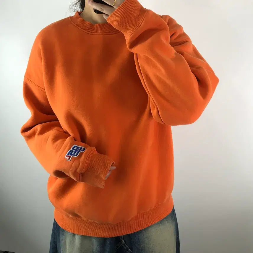 [BUNJANG] Diesel Orange Patch Sweatshirt / [M] 디젤 오렌지 패치 맨투맨