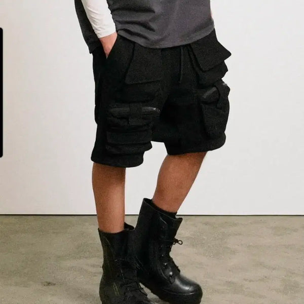 [BUNJANG] Grailed Layered Panel Shorts Black / 그레일즈 LAYERED PANEL SHORTS [BLACK]